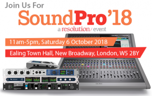 Join us at SoundPro 2018 - RME - Calrec - Ferrofish - Appsys - Synthax Audio UK