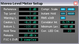 RME DIGICheck's Level Meter Setup